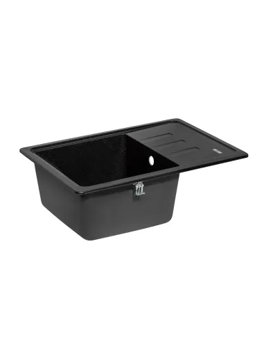 Мойка для кухни каменная Lidz BLM-14 черная, 620x435х200 мм - 4