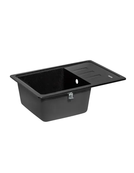 Мойка для кухни каменная Lidz BLM-14 черная, 620x435х200 мм - 4