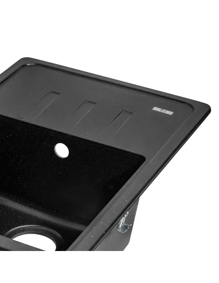 Мойка для кухни каменная Lidz BLM-14 черная, 620x435х200 мм - 5