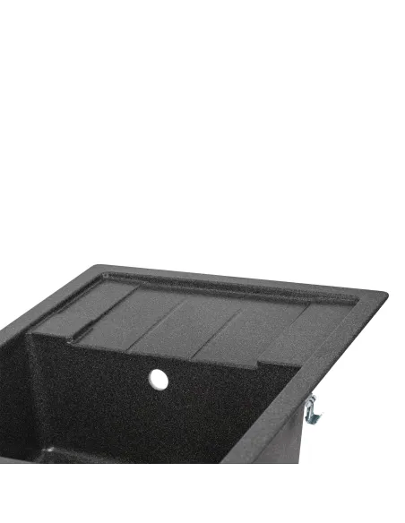 Мойка для кухни каменная Lidz GRF-13 черная, 650x450х200 мм - 5