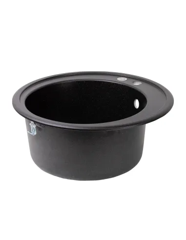 Мойка для кухни каменная Lidz BLM-14 черная, 510x510х200 мм - 4