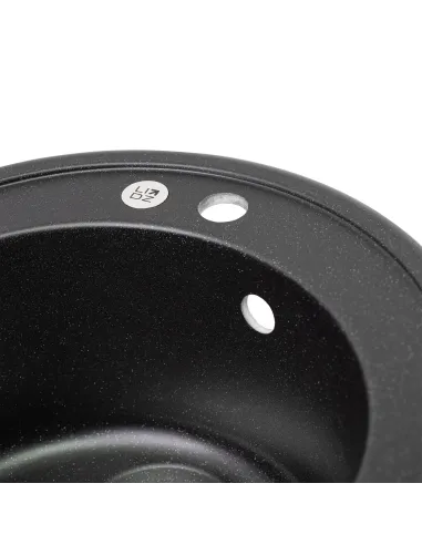 Мойка для кухни каменная Lidz BLM-14 черная, 510x510х200 мм - 5