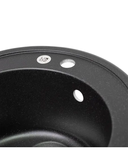 Мойка для кухни каменная Lidz BLM-14 черная, 510x510х200 мм - 5 Мойка для кухни каменная Lidz BLM-14 черная, 510x510х200 мм - 5