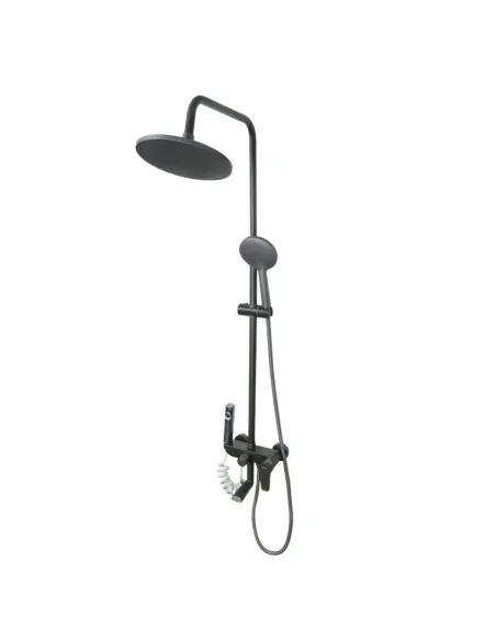 Душевая система с изливом Rizo RP65G, нержавеющая сталь, черная купить в Днепре и Киеве - цена от КТУ