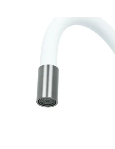 Змішувач для кухні з гнучким виливом Rizo RC46W білий гофровилив купити у Дніпрі та Києві - ціна від КТУ