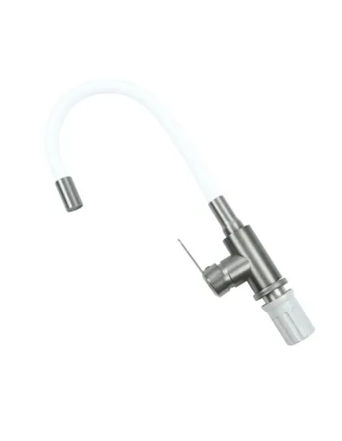 Смеситель для кухни с гибким изливом Rizo RC46W белый гофроизлив купить в Днепре и Киеве - цена от КТУ