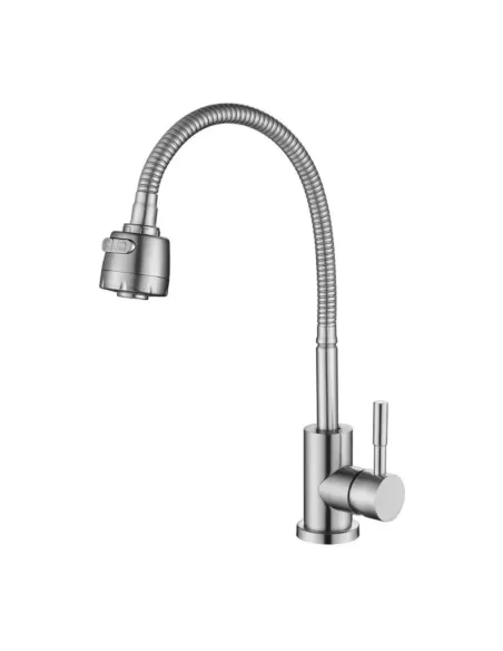 Смесители для кухни с гибким изливом Rizo RS41N, нержавеющая сталь, хром купить в Днепре и Киеве - цена от КТУ