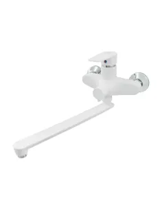 Змішувач для ванни з довгим виливом Rizo RP35W, пластик, білий купити у Дніпрі та Києві - ціна від КТУ