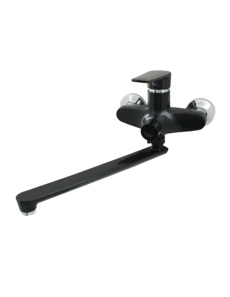 Смеситель для ванны с длинным изливом Rizo RP35B, пластик, черный купить в Днепре и Киеве - цена от КТУ