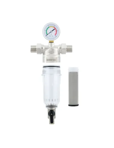 Самопромивний фільтр з манометром Raftec RMCF01 1/2 дюйма купити у Дніпрі та Києві - ціна від КТУ