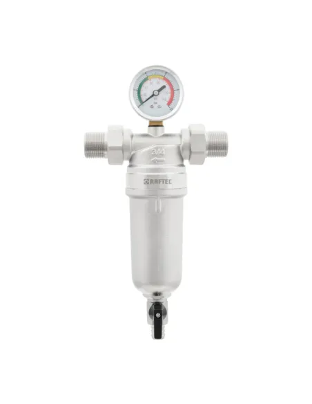 Самопромывной фильтр с манометром для горячей воды Raftec RMHF02 3/4 дюйма купить в Днепре и Киеве - цена от КТУ