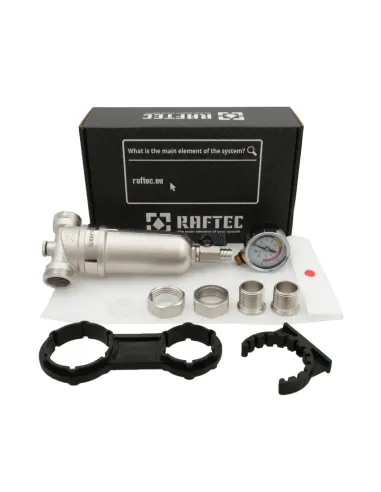 Самопромывной фильтр с манометром для горячей воды Raftec RMHF02 3/4 дюйма купить в Днепре и Киеве - цена от КТУ