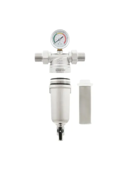 Самопромывной фильтр с манометром для горячей воды Raftec RMHF02 3/4 дюйма купить в Днепре и Киеве - цена от КТУ