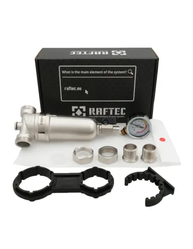 Самопромывной фильтр с манометром для горячей воды Raftec RMHF01 1/2 дюйма купить в Днепре и Киеве - цена от КТУ