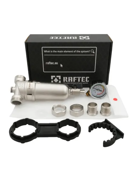 Самопромывной фильтр с манометром для горячей воды Raftec RMHF01 1/2 дюйма купить в Днепре и Киеве - цена от КТУ