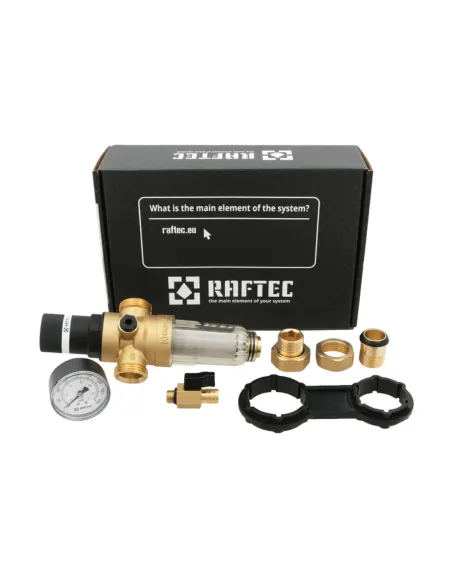 Самопромывной фильтр с редуктором Raftec RCFR02-C 3/4 дюйма купить в Днепре и Киеве - цена от КТУ