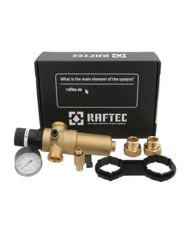Самопромывной фильтр с редуктором для горячей воды Raftec RCFR02-H 3/4 дюйма купить в Днепре и Киеве - цена от КТУ