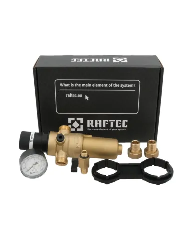 Самопромывной фильтр с редуктором для горячей воды Raftec RCFR01-H 1/2 дюйма купить в Днепре и Киеве - цена от КТУ