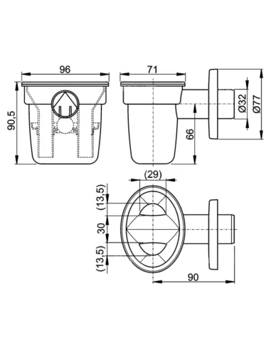 Вирва з сифоном для збору конденсату Alcaplast AKS1Z з кулькою купити у Дніпрі та Києві - ціна від КТУ