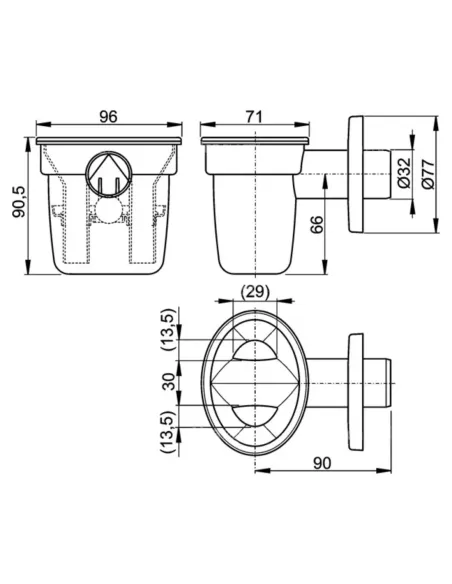 Вирва з сифоном для збору конденсату Alcaplast AKS1Z з кулькою купити у Дніпрі та Києві - ціна від КТУ