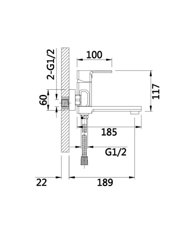 Смеситель для ванны Lidz Dozorca 0051 LDDOZ0051CRM45404 Chrome, с душевым набором