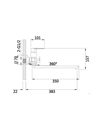 Змішувач для ванни Lidz Latwa 005 LDLAT005WHI45425 White з душовим набором купити у Дніпрі та Києві - ціна від КТУ