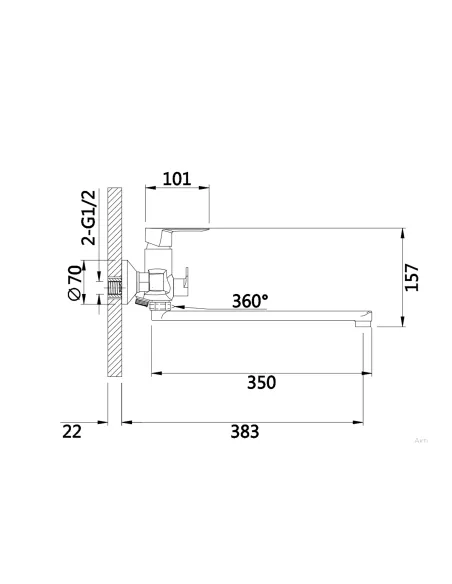 Змішувач для ванни Lidz Latwa 005 LDLAT005WHI45425 White з душовим набором купити у Дніпрі та Києві - ціна від КТУ