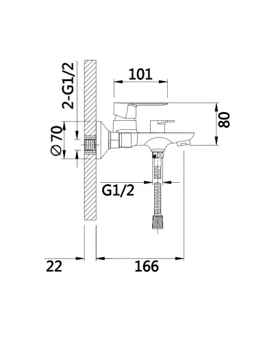 Змішувач для ванни Lidz Latwa 006 LDLAT006WHI45424 White, з душовим набором купити у Дніпрі та Києві - ціна від КТУ