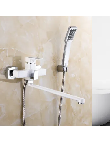 Змішувач для ванни Lidz Wawel 006 LDWAW005WHI45399 White з душовим набором купити у Дніпрі та Києві - ціна від КТУ