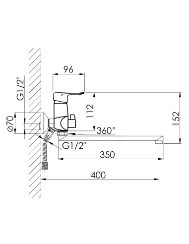 Змішувач для ванни Lidz Wieza 005 LDWIE005CRM45411 Chrome з душовим набором купити у Дніпрі та Києві - ціна від КТУ