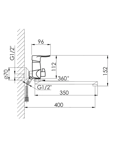 Змішувач для ванни Lidz Wieza 005 LDWIE005CRM45411 Chrome з душовим набором купити у Дніпрі та Києві - ціна від КТУ