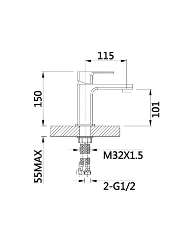 Смеситель для умывальника Lidz Dozorca 001 LDDOZ001CRM45403 Chrome