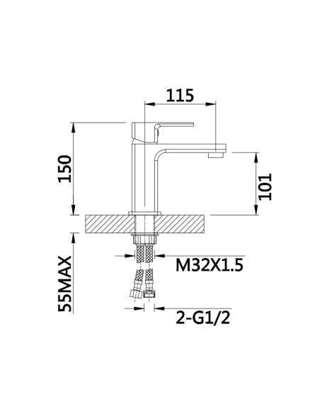 Смеситель для умывальника Lidz Dozorca 001 LDDOZ001CRM45403 Chrome
