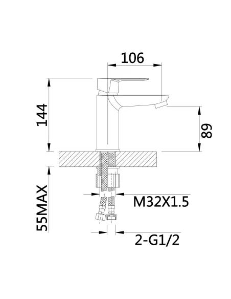 Змішувач для умивальника Lidz Latwa 001 LDLAT001CRM45412 Chrome купити у Дніпрі та Києві - ціна від КТУ