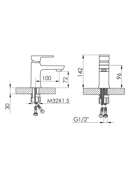 Смеситель для умывальника Lidz Wawel 001 LDWAW001CRM45387