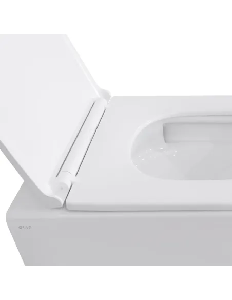 Унитаз безободковый подвесной Q-Tap Gemini Ultra Quiet QT2533076EUQW, 373х365х530 мм