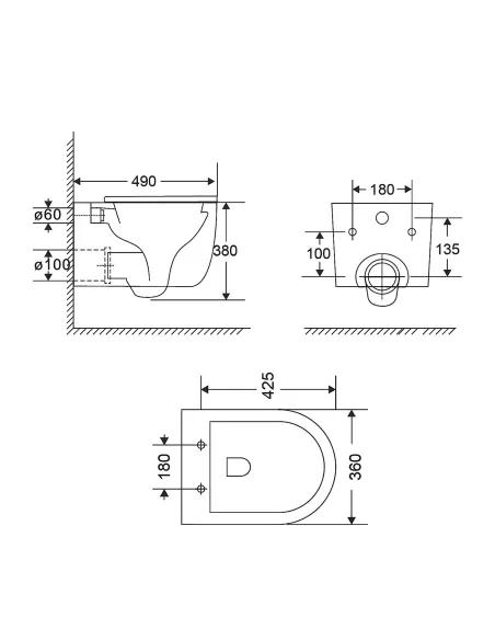 Унитаз безободковый подвесной Q-Tap Taurus Ultra Quiet QT2433084EUQW, 380х360х490 мм