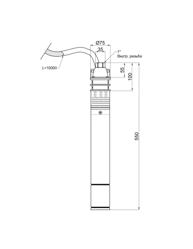 Вихровий глибинний насос Thermo Alliance 3SKM-100 0,75 кВт, кабель 10 метрів купити у Дніпрі та Києві - ціна від КТУ