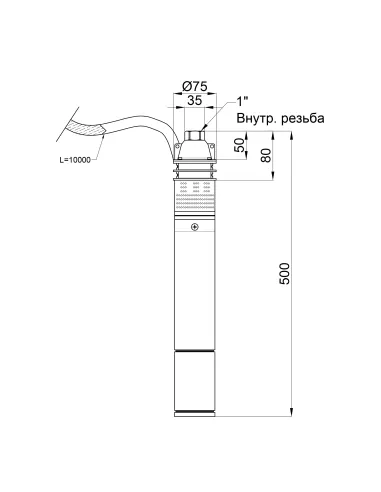 Вихровий глибинний насос Thermo Alliance 3SKM-75 0,55 кВт, кабель 10 метрів купити у Дніпрі та Києві - ціна від КТУ