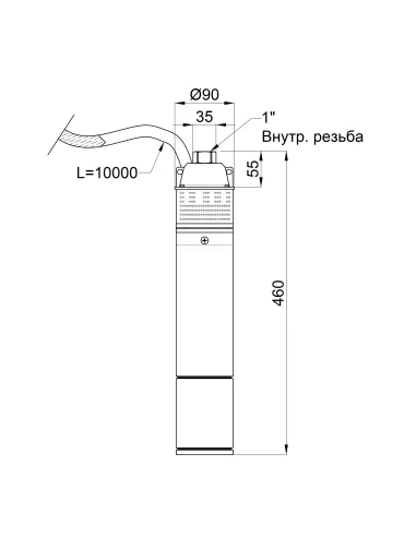 Вихровий глибинний насос Thermo Alliance 4SKM-100 0,75 кВт, кабель 10 метрів купити у Дніпрі та Києві - ціна від КТУ