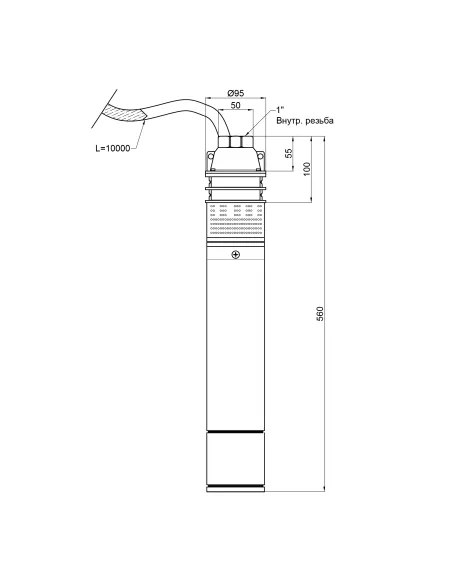 Вихровий глибинний насос Thermo Alliance 4SKM-150 1,1 кВт, кабель 10 метрів купити у Дніпрі та Києві - ціна від КТУ