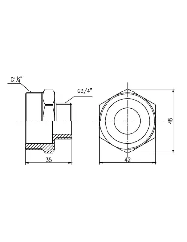 Ниппель редукционный SD Forte НР SF3593220 1 1/4 х 3/4 дюйма