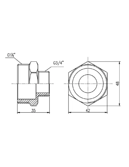 Ниппель редукционный SD Forte НР SF3593220 1 1/4 х 3/4 дюйма