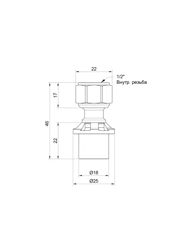 Перехідник із накидною гайкою Icma № 415 ВР 1/2 х 16 мм, для МП труб купити у Дніпрі та Києві - ціна від КТУ