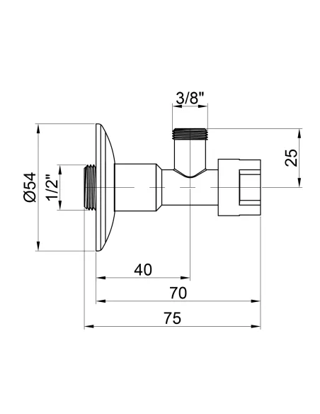 Приборный кран угловой Icma №519 1/2 х 3/8 дюйма