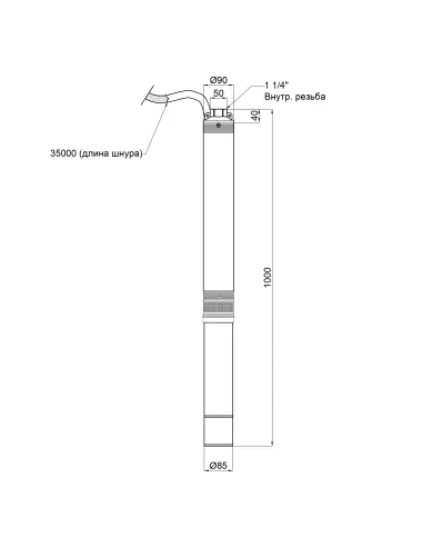 Центробежный глубинный насос Thermo Alliance 3,5SSM2-17 0,75 кВт, кабель 35 метров