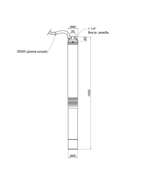 Відцентровий глибинний насос Thermo Alliance 3,5SSM2-17 0,75 кВт, кабель 35 метрів купити у Дніпрі та Києві - ціна від КТУ