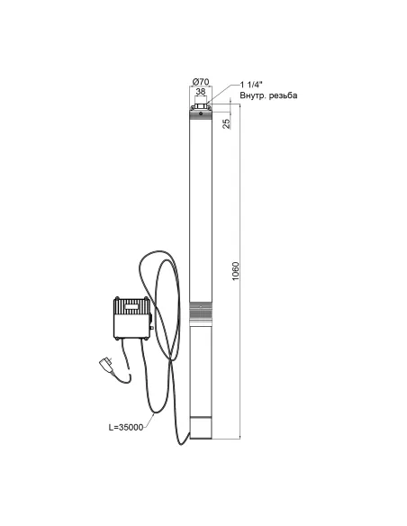 Центробежный глубинный насос Thermo Alliance 3SSM2-21 0,55 кВт, пульт, кабель 35 метров