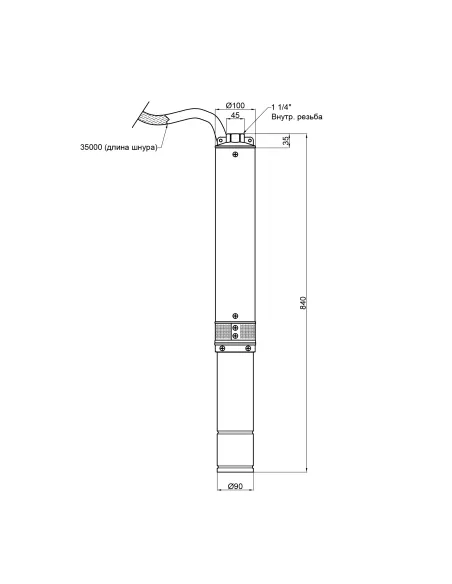 Центробежный глубинный насос Thermo Alliance 4SSM2-12 0,55 кВт, пульт, кабель 35 метров