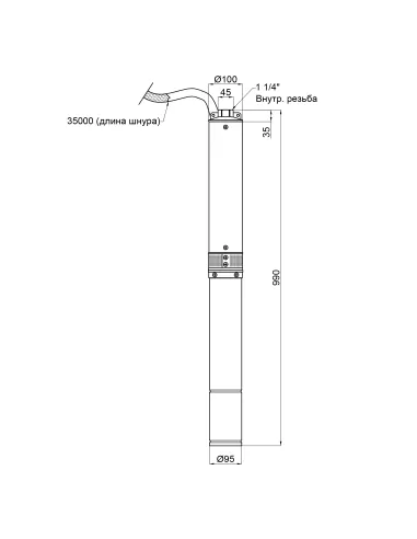Відцентровий глибинний насос Thermo Alliance 4SSM2-15 0,75 кВт, кабель 35 метрів купити у Дніпрі та Києві - ціна від КТУ